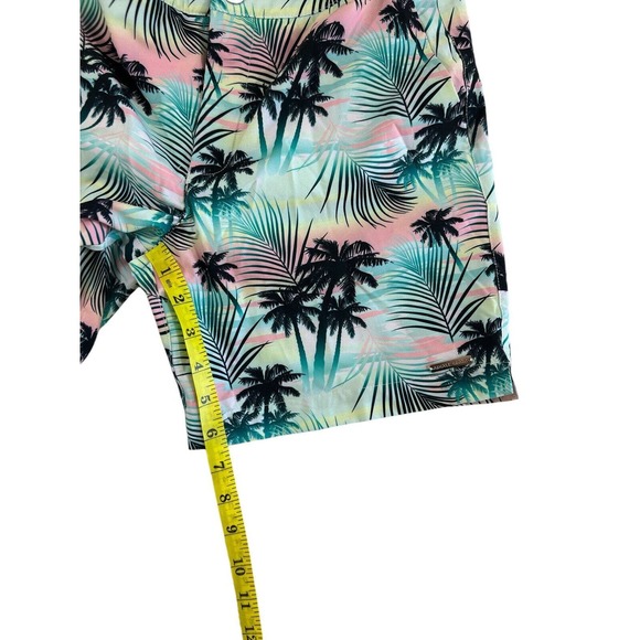 Argyle Grant Men Palm Tree Lined Swim Trunks Sz 30 - Picture 2 of 5